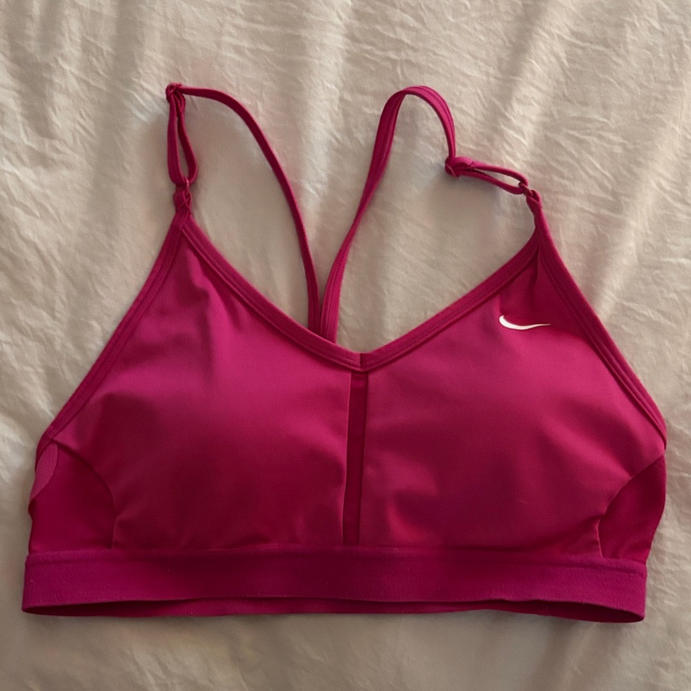 Hot pink Nike sports bra